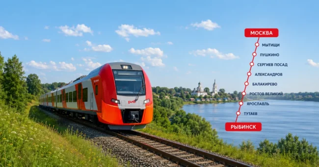 РЖД запустит поезд Ласточка из Москвы в Рыбинск