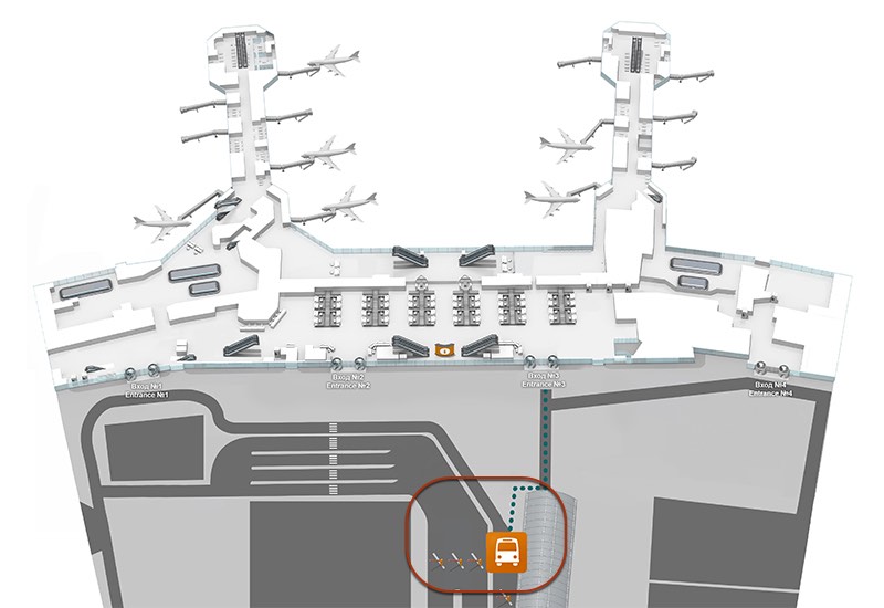 Схема аэропорта внуково остановка автобуса